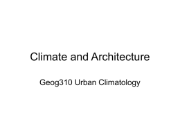 Climate and Architecture
