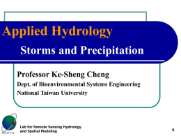Precipitation - Laboratory for Remote Sensing Hydrology and