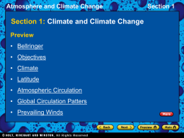 Atmosphere and Climate Change Section 1 Climate