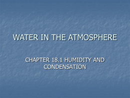 WATER IN THE ATMOSPHERE