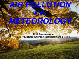 Lecture 11 - Air Pollution & Metereology ENV526