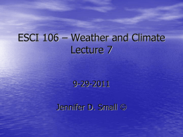 ESCI 106 – Weather and Climate Lecture 1