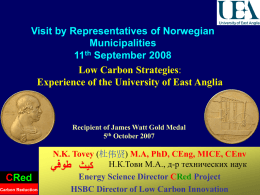 Low Carbon Strategies - University of East Anglia