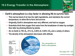 Energy Transfer in Atmosphere