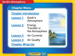 Earth`s Atmosphere - Verona Public Schools