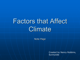 Factors Affecting Climate Power Point