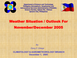 Weather Situation/Outlook for November