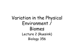 Variation in the Physical Environment / Biomes