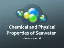 Chemical and Physical Properties of Seawater