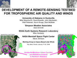 DEVELOPMENT OF A REMOTE-SENSING TESTBED FOR