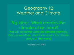 Climate and Climate Controls PowerPoint