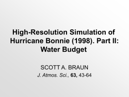 High-Resolution Simulation of Hurricane Bonnie (1998). Part II