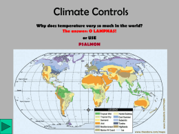 Climate Controls and climates