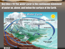 Key Idea #19 The water cycle