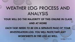 Weather log process and analysis