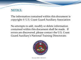 Chapter 4 - U.S. Coast Guard Auxiliary