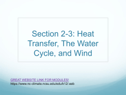 Section 2-3: Heat Transfer and The Water Cycle