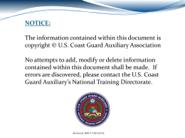 Chapter 3 - U.S. Coast Guard Auxiliary