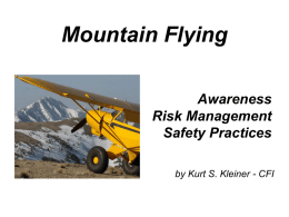 Mountain Flying Awareness, Risk Management, and Safety