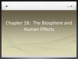 Chapter 18: The Biosphere and Human Effects