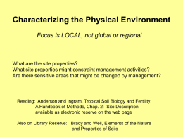 Soil types and Landscape Patterns