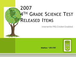 4th Grade 2007 Released Items Test Review