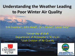 Understanding the Weather Leading to Poor Winter Air Quality