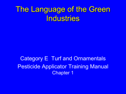 The Language of the Green Industry (manual E, chapter 1)