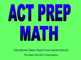 ACT Math Prep ppt - Bath County Schools