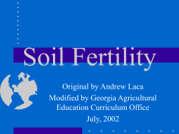 Soil Fertility Andrew Laca
