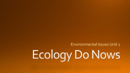 Ecology Do Nows
