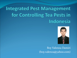 Integrated Pest Management for Controlling Tea Pests in Indonesia