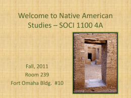 Welcome to Native American Studies – SOCI 1100 4A
