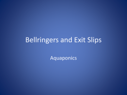 Bellringers and Exit Slips