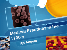 Medical Practice in the 1700*s