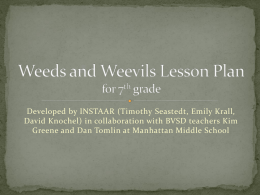 Weeds and Weevils Lesson Plan for 7th grade