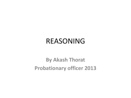 reasoning – akash contd