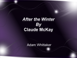After the Winter By Claude McKay - mholtz