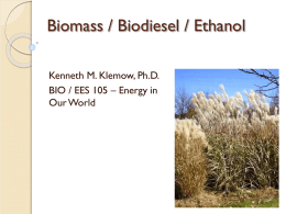 Overview of Biomass/biodiesel