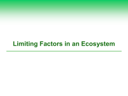 Eco. Ch.3 Limiting factors