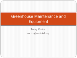 Greenhouse Maintenance and Equipment - Lanier