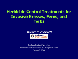 Herbicide Control Treatments for Invasive Grasses, Ferns