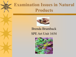 Examination Issues in Natural Products