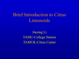 Brief Introduction to Citrus Limonoids