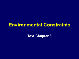 Environmental Constraints