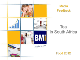 the short feedback report on Tea in South Africa
