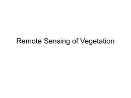 Applications: Remote Sensing of Vegetation and Ecosystems
