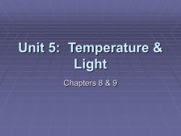 Unit 5: Temperature & Light