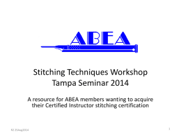 Stitching Techniques Workshop - ABEA