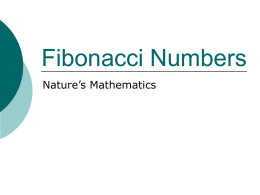 Fibonacci Numbers - Oldham Sixth Form College
